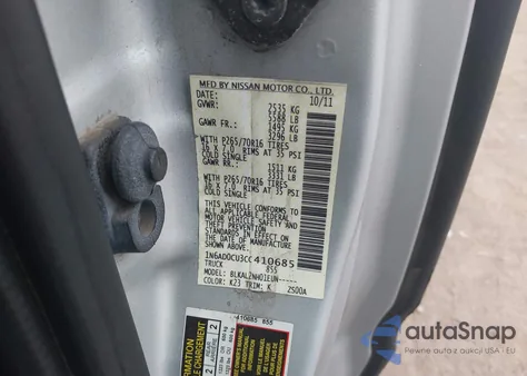 2012 Nissan Frontier Sv from USA, damaged, VIN 1N6AD0CU3CC410685